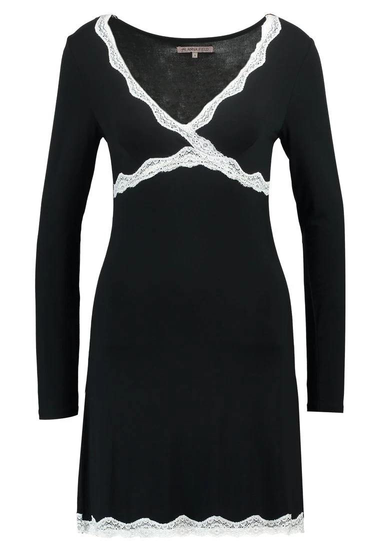 Anna Field Heidi Long Sleeves Viscose Nightdress - Chemise De Nuit / Nuisette - Black 7 Anna Field Heidi Long Sleeves Viscose Nightdress - Chemise De Nuit / Nuisette - Black – Image 5